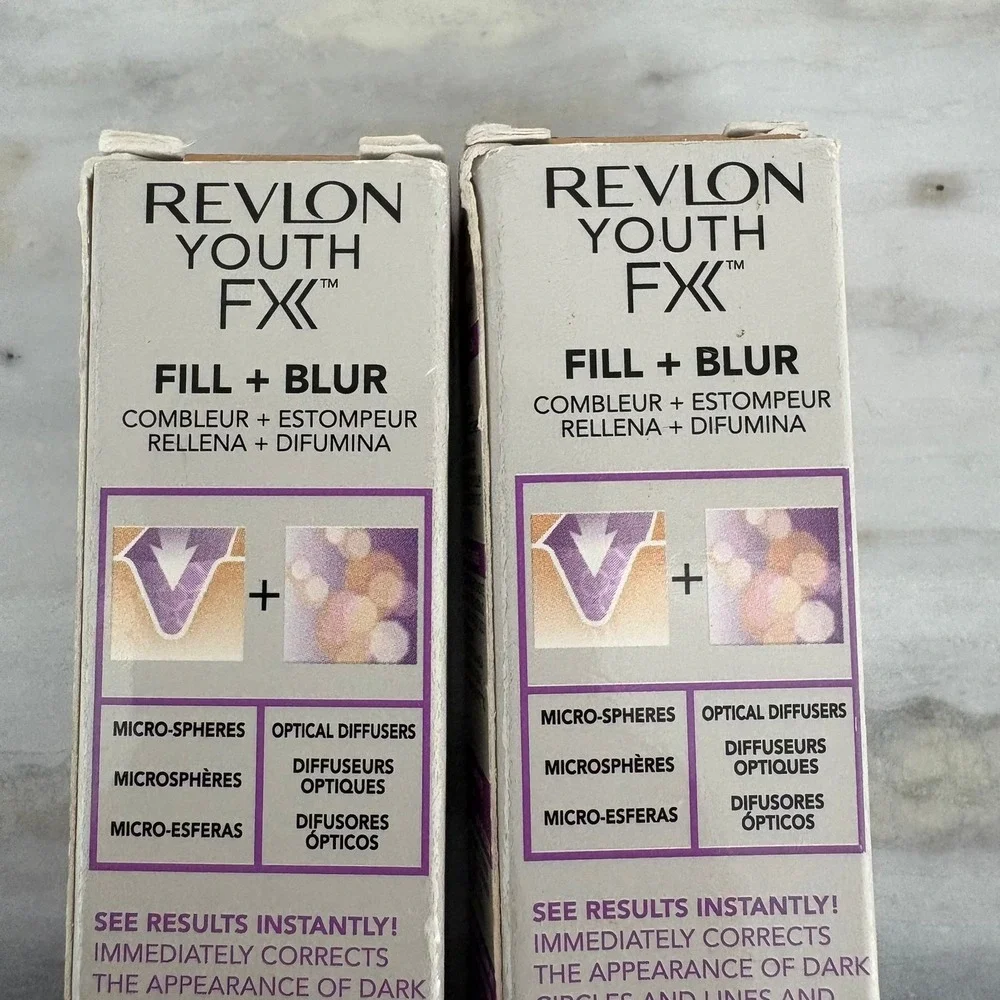 Lot of 2 Revlon Youth FX Fill Blur Concealer 06 Deep 0.11oz New Boxed